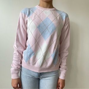 Women’s John Galt Light Pink Argyle Sweater